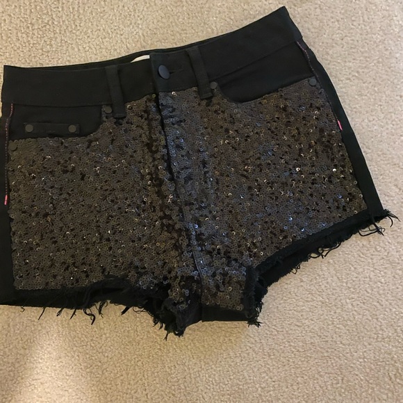 VS. PINK high waist cheeky bling denim shorts-size 4 like new - Picture 1 of 7